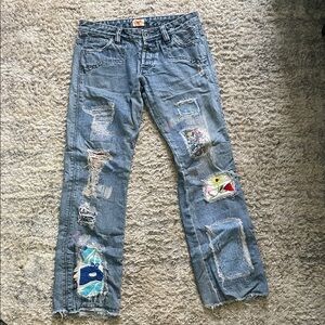 Stylish Distressed Blue Jeans
